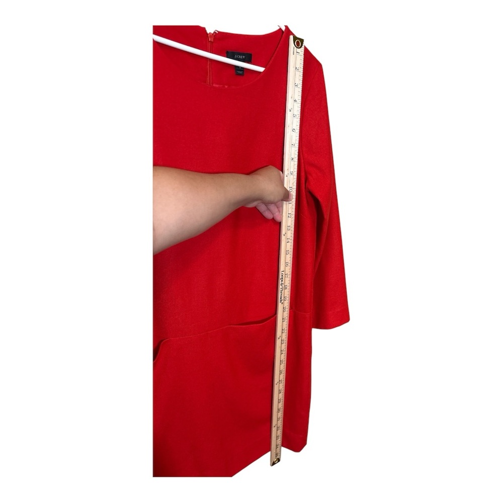 J. Crew Vibrant Orange 3/4 Sleeve Dress,Size 8,97%Wool,3%Spandex - Picture 5 of 8